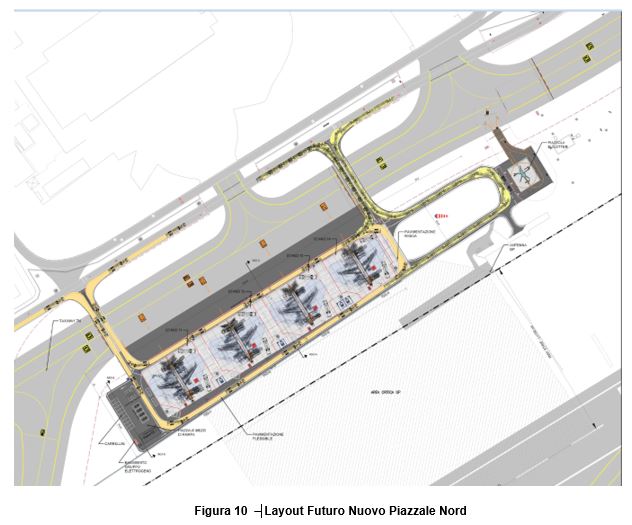 Capodichino, nuovo piazzale di sosta Nord, aereoporo di Napoli